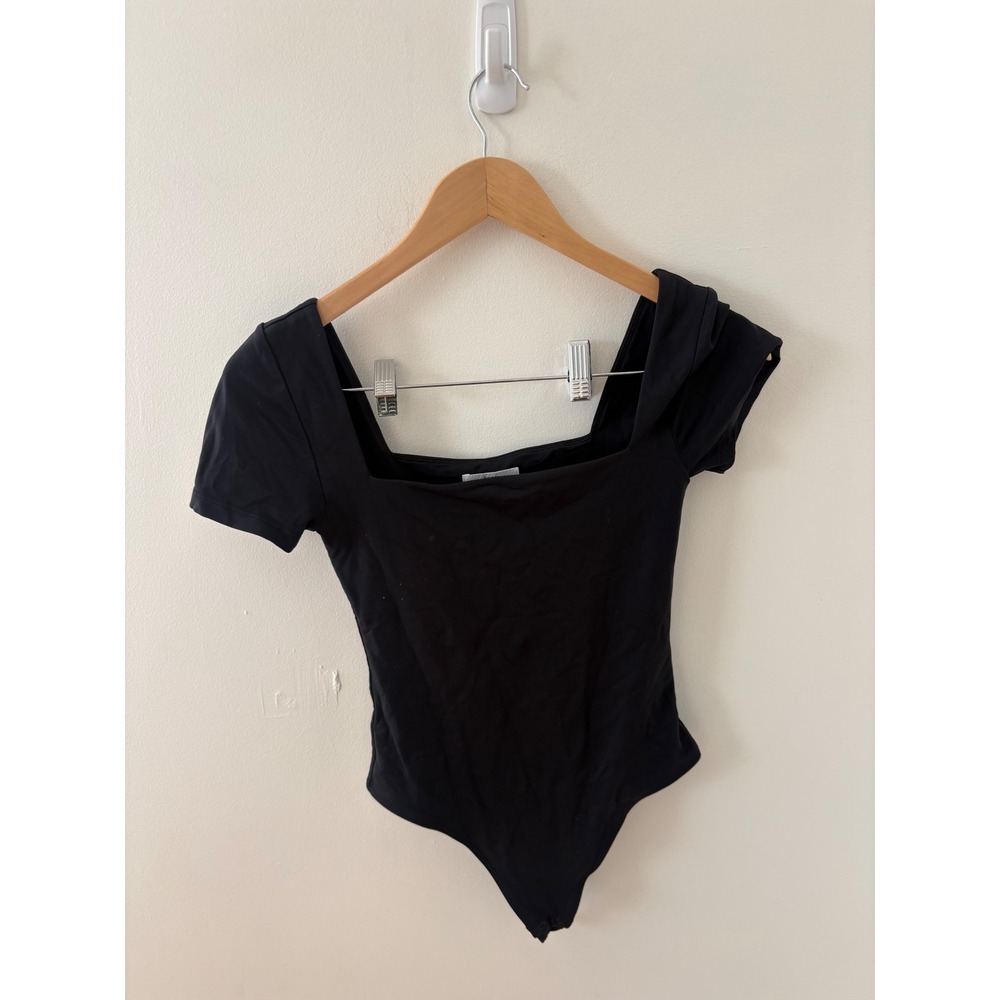 Babaton Contour Squareneck Short Sleeve Bodysuit Black Small S